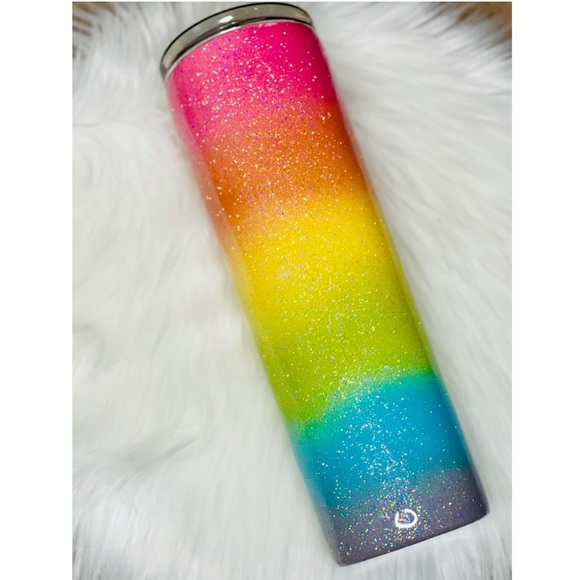 30oz skinny glitter tumbler